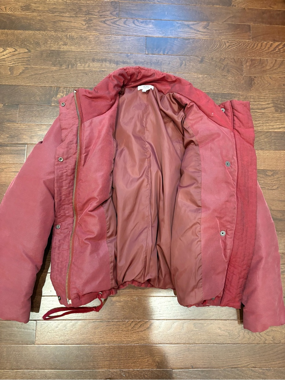 Helmut Lang Down Puffer Jacket Boxy Burgundy Maroon Small - Picture 6 of 14